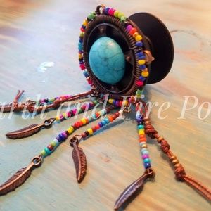 Turquoise Multi Bead Dream Catcher Phone Accessori